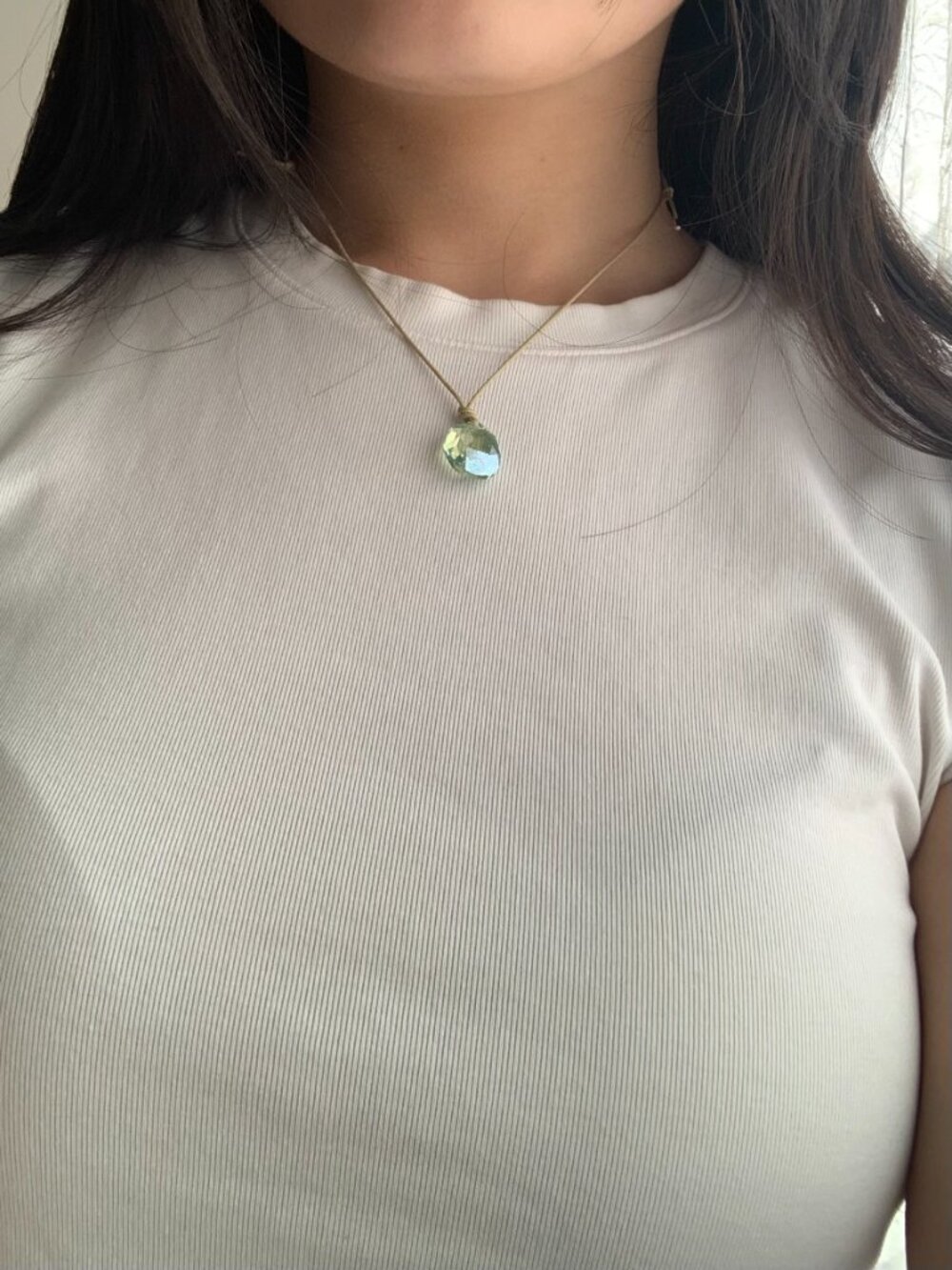 Galet Chrysolite Pendant from Swarovski